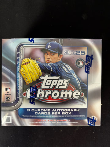 2025 TOPPS CHROME BASEBALL HOBBY JUMBO BOX BRAND NEW FACTORY SEALED 3 AUTOS ⚾️