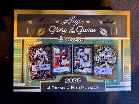 2025 Leaf Glory of the Game Football Hobby Box Factory Sealed