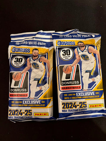2024-25 Panini Donruss Basketball Fat Pack/Cello Pack  (2 packs) Sealed