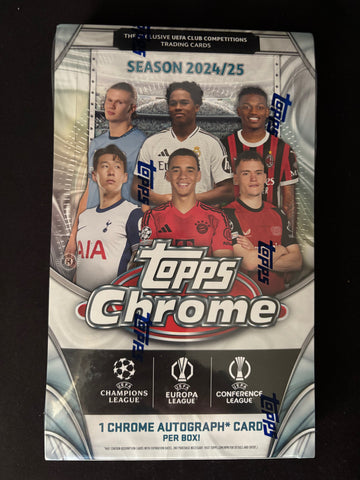 2024-25 Topps Chrome UEFA Club Competitions Hobby Soccer Box  Factory Sealed